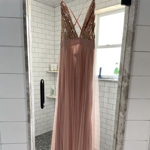 Luxxel deep v low back maxi dress